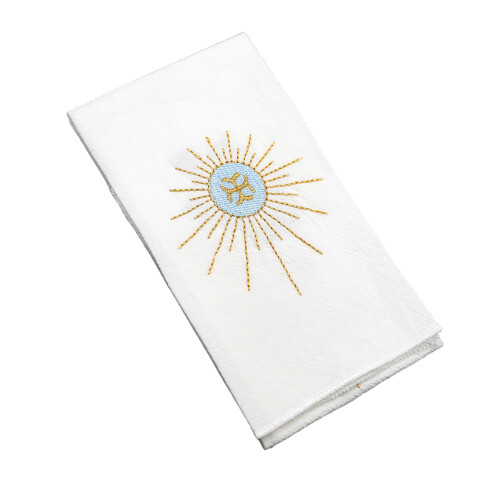 Colored Intricate Embroidery Cotton Linen-Eucharistic symbols