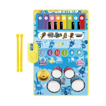 Kids Interactive Music Mat Keyboard Floor Piano for Toddlers 3 Years, Enhances Rhythm Development and Coordination, Blue