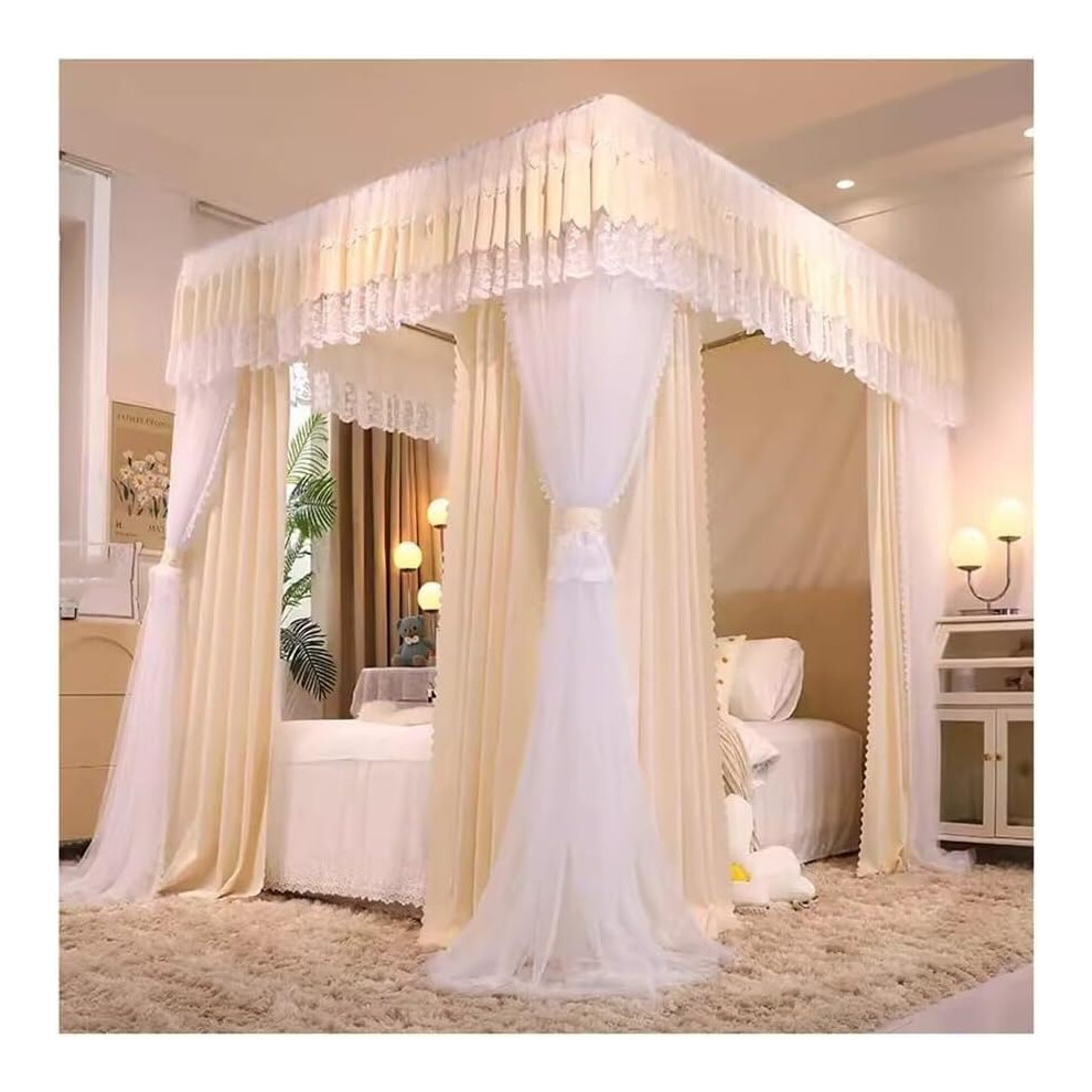 Bed canopy, mosquito net, decorative bed curtain for girls' princess bedroom (Color: BlueB)