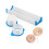 Plastic Circle Cake Cutter Mold with Tray for-Blue white 1