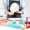 Plastic Circle Cake Cutter Mold with Tray for-Blue white 7