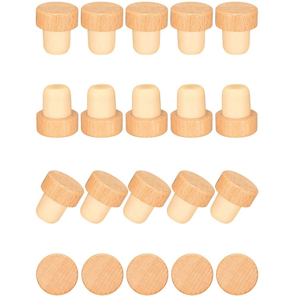 20 Pieces T Shape Wine Corks Tasting Corks T Shape Wine Corks With Beech Top Wooden Wine Bottle Stopper Stoppers Bottle 4712974563714