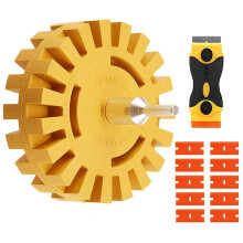 Radiergummi Abziehbild Entferner Set 4 Zoll Aufkleber und Vinyl Entferner mit Kunststoff Rasierklingen und Bohrer Adapter