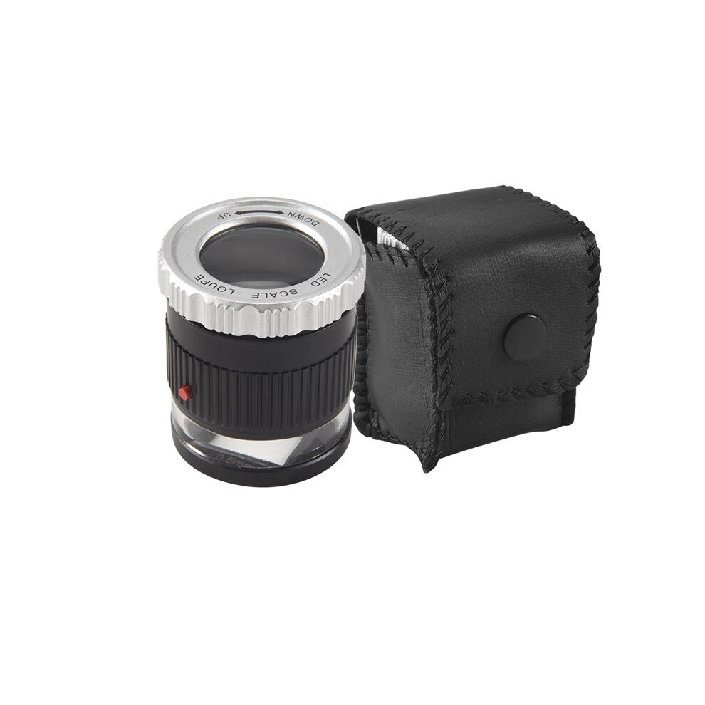 Loupe Magnifier 30X Magnifier Illuminated Adjustable Focal Length Desktop Magnifier with 6 Lights for Jewelry Textile