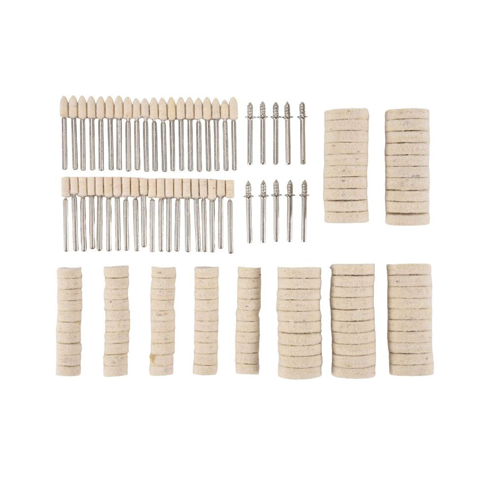 140Pcs Felt Polishing Attachment Set Wool Felt Polishing Disc Polishing Heads Turning Tool Accessory 4711769371039