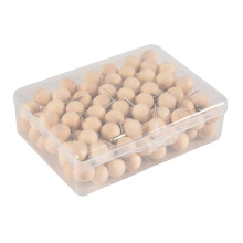 130pcs Round Wood Decorative Push Pins, Wood Head and Steel Needle Point Thumb Tacks for Photos, Maps and Cork Boards
