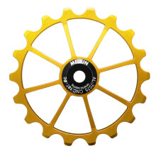 MEIJUN Desviador Traseiro de Bicicleta 18T MTB Roda Jockey Rolamento Cerâmico Polia Rolo Guia de Bicicleta RodoviáRia 4Mm 5Mm 6Mm (Ouro)