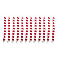12Pcs Red and White Christmas Scarf Christmas Stripes Red Wine Bottle Knit Scarf Doll Xmas Party Decoration Cover