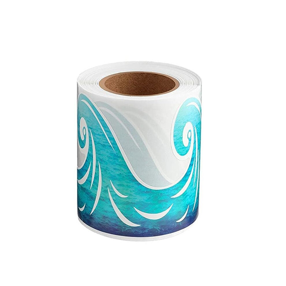 Ocean Wave Bulletin Board Border Sticker Classroom Blackboard Bulletin Board Decorative Paper Self-Adhesive Border Trim 6131180404532
