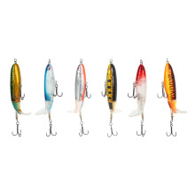 6Pcs with Box Whopper Plopper 100Mm 13G Floating Popper Fishing Lure Artificial Hard Bait Wobbler Rotating Tail Fishing Tackle