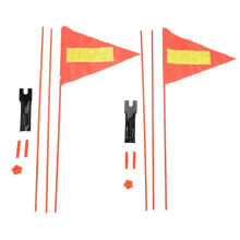 2 Set Bike Safety Flag with Fiberglass Pole Mounting Bracket,Adjustable Length,Durable Outdoor Safety Sign