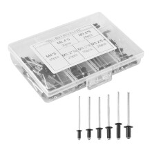 120 Stks/Set M2.4 M3.0 M3.2 M4 Zwart Aluminium Blindklinknagels Nageldecoratie Klinknagels voor Meubelassortiment Kit Hw078