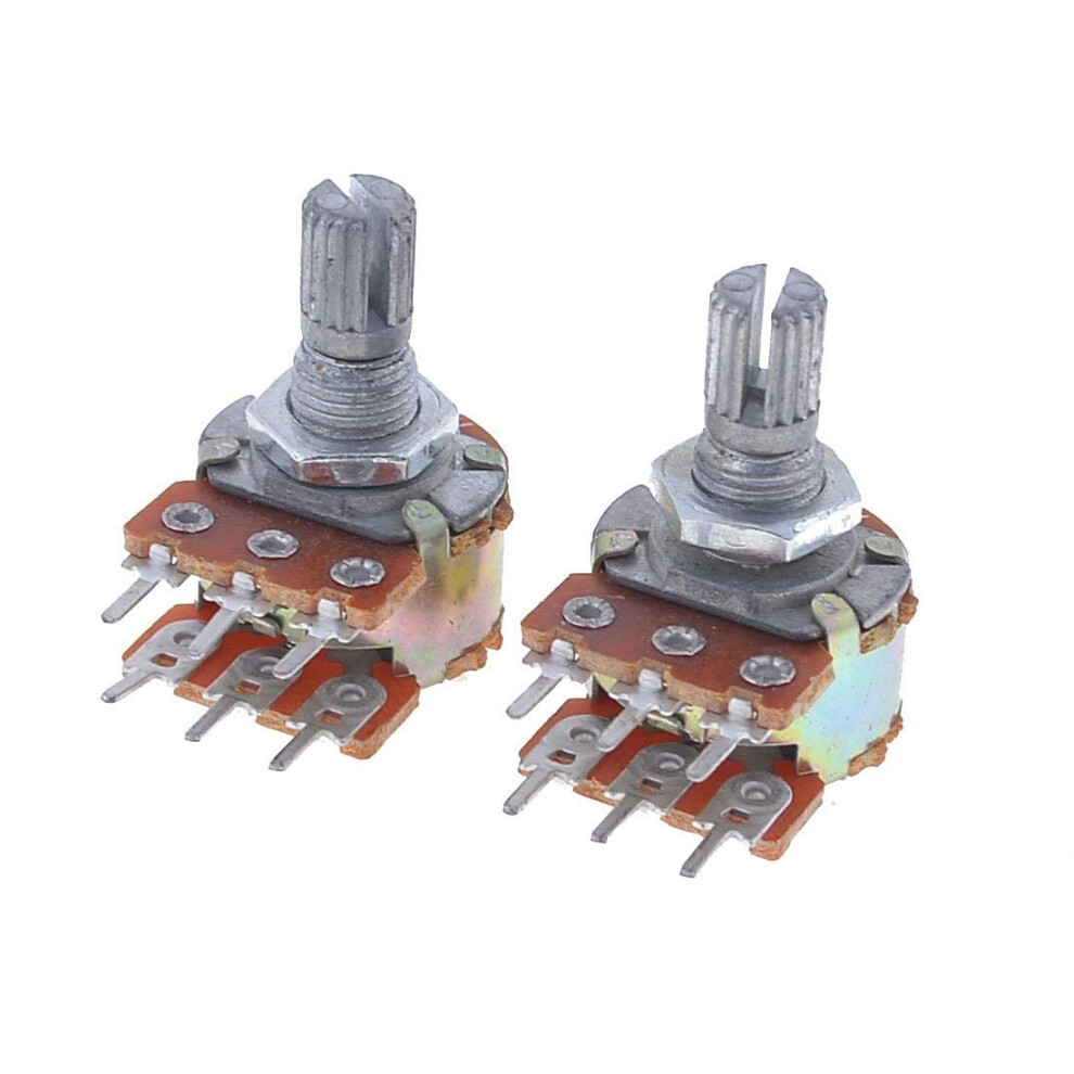 2 Pcs B100k 100K Ohm Double Tapered Rotary Linear Potentiometer 9365049500685