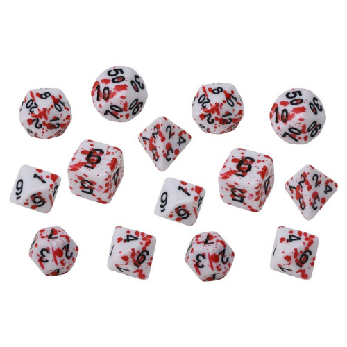 14 Stycken BlodstäNktäRningar Polyedriska TäRningar med 7 TäRningar för RPG DND Rollspel TäRningsspel
