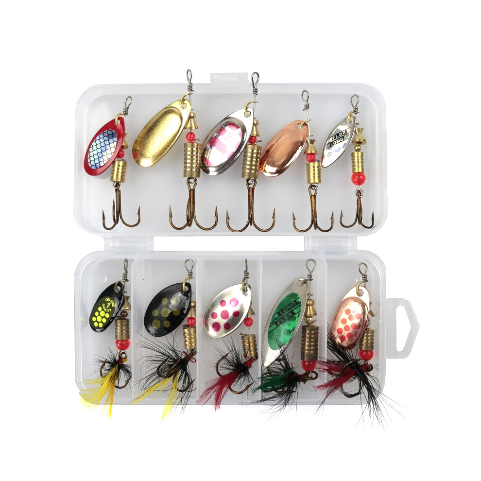 10Pcs/Lot Fishing Spoon Lures Spinner Bait 3-7G Fishing Wobbler Metal Baits Spinnerbait Isca Artificial Free with Box