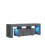 TV Unit 130cm Floe - Dark Grey with Gloss Doors and LED Lights 8