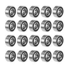 20PCS MR105-2RS 5X10X4mm Bearing Steel Double-Shielded Miniature Bearings,Black