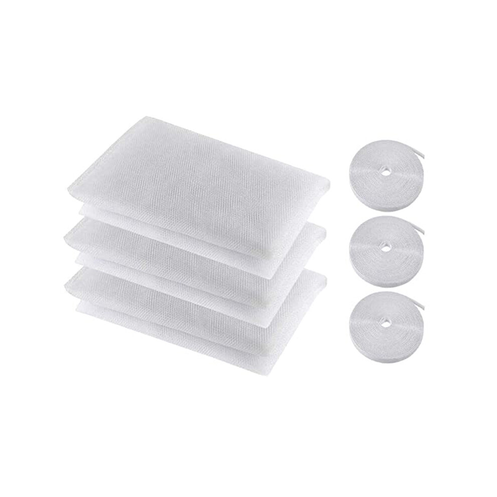 Mosquito Net For Window, 3 Pcs Fly Window Screen Mesh Insect Netting Mosquito Protector And 3 Rolls Self-Adhesive Tapes Light