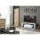 TV Unit 130cm Floe - Oak & White Gloss Doors and LED Lights 2