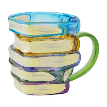 Sustainable Glass Coffee Mug With Unique Pattern Drinking-450ml