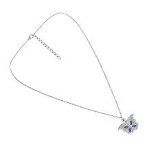 Crystal Necklace with Rhinestone Charm Pendant Butterfly Pendant Choker Necklace for Memories Silvercolored