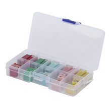 Kit di sostituzione fusibili a lama per auto, mini fusibili a basso profilo 20A 30A 40A 50A 60A, assortimento con scatola di stoccaggio sicura,