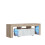 TV Unit 130cm Floe - Oak & White Gloss Doors and LED Lights 7