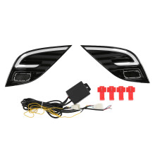 Aros de luzes diurnas com LED branco e âmbar de dupla função, estilo anel C, pisca sequencial em LED branco xenon, faróis de neblina de LED super