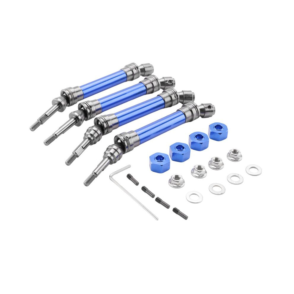 4Pcs Metal Front And Rear Drive Shaft Cvd For 1/10 Traxxas Slash Rustler Stampede Hoss Vxl 4X4 Rc Car Upgrade Parts, Blue 4713143408171