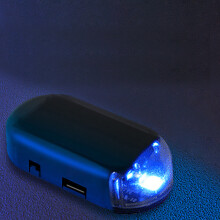 Alarma simulada antirrobo para coche con energía solar, luz LED intermitente con sensor de luz integrado y puerto de carga USB, no necesita pilas.