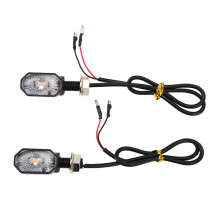 Piscas de LED para Motocicleta Universais 12V Mini Oval, Indicador de Pisca para Motocicleta, Lâmpada Âmbar Impermeável, Durável e de Longa