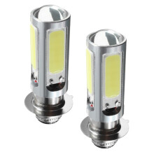 2pcs H6 P15D-25-1 COB LED Motorcycle Headlight Fog Light Bulbs 6000K W