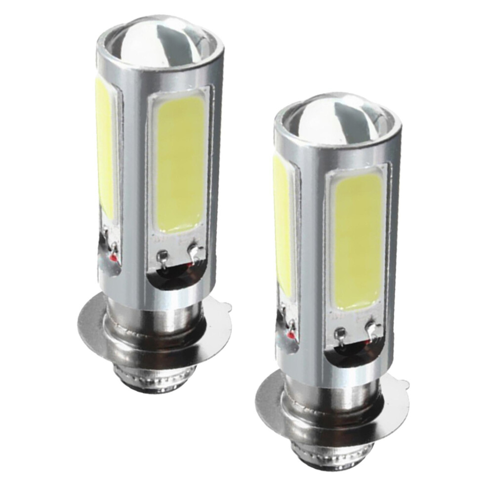 2Pcs H6 P15d-25-1 Cob Led Motorcycle Head Fog Bulbs 6000K W Light 736877779618
