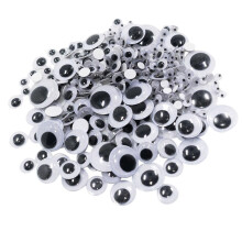 700 Pieces Assorted Size Self Adhesive Sticky Wiggle Googly Eyes Black