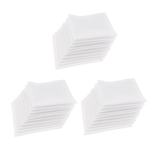 30 Pieces Handkerchiefs Unisex Vintage 100% Cotton Hanky Washable Kerc