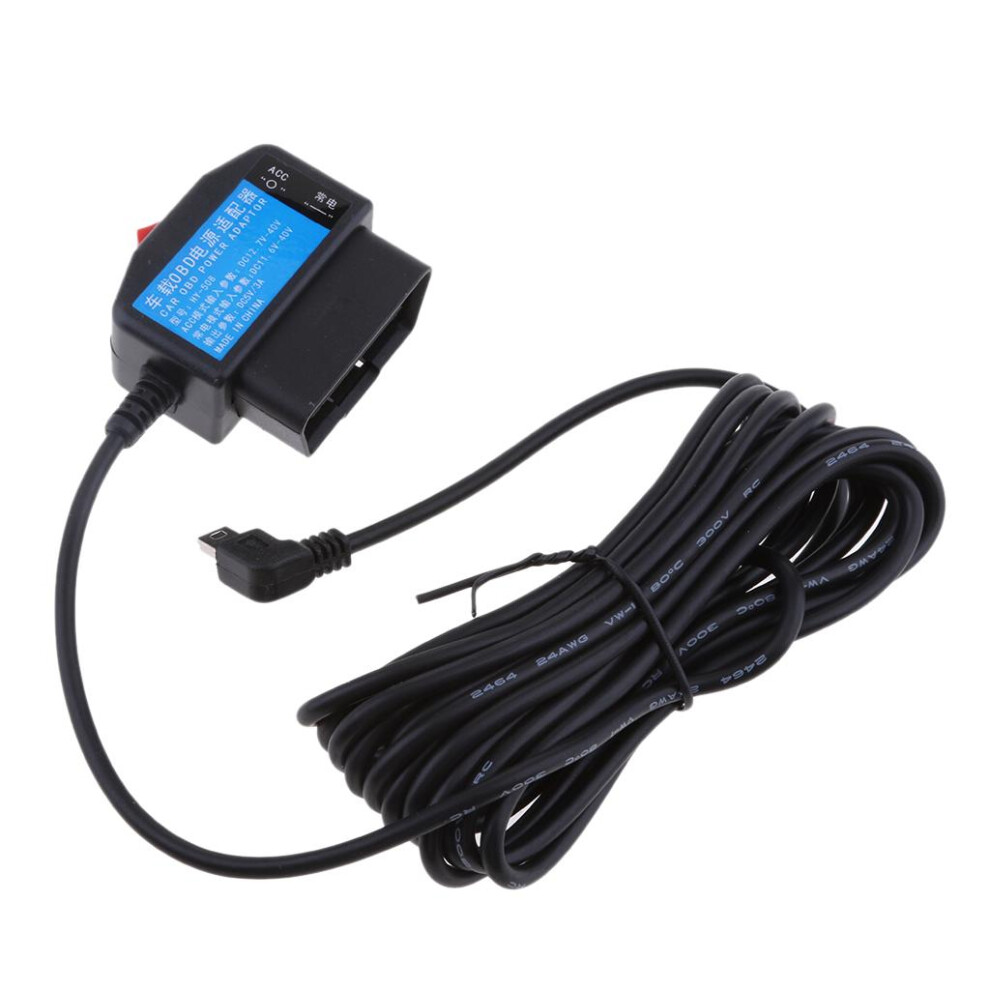 12V/24V To 5V 3A Car Obd Cable Power Regulator Line For Dvr Gps 753308956608