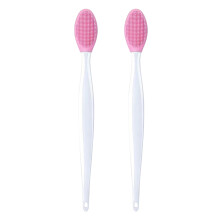 Lip Scrub Brush, Smaller Side Sugar Scrub Enhances Lip Balm Absorption, Double-Sided Silicone Exfoliating Lip Brush for Fuller Lip Appearance, Portabl