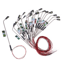 20pcs Mini Model Railway Train Lamp Post LED Street Lights N Scale 1:1