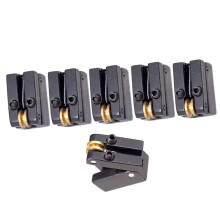 Black Fixed 6 String Headless Guitar Bridge Tailpiece Roller Saddle