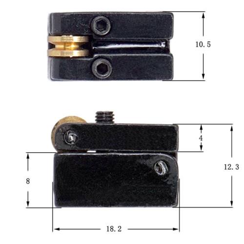 Black Fixed 6 String Headless Guitar Bridge Tailpiece Roller Saddle 1
