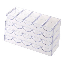 4x Acrylic Poker Chips Tray Storage Case 100 Chip for Party Home Casin