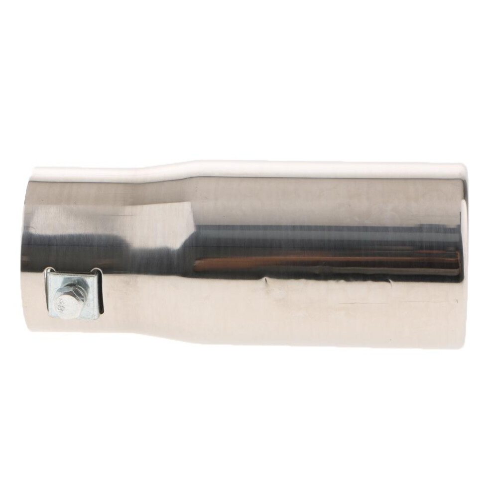 30-50Mm Inlet Stainless Steel Exhaust Pipe Tail Muffler Silencer Silve Light 737400634084