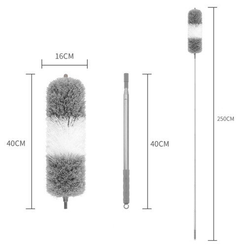 Fluffy Duster with Stainless Steel Extendable Handle, Detachable Microfiber Head for Easy Cleaning 1