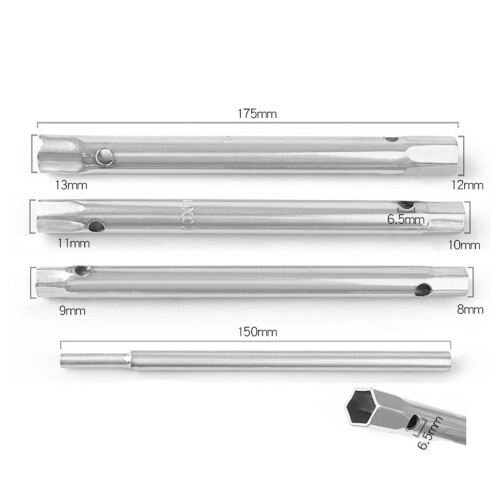4x Wrench Socket Set Labor Saving Smooth Surfaces 813mm Plumber Back N 1