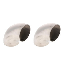 2 Pcs Car/Auto 201 Stainless Steel 90Degree Bend Elbow Exhaust Pipe  3