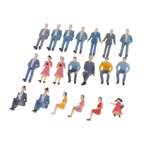 20pcs  1:30 Painted Model Passengers People Figures Train Diorama 2