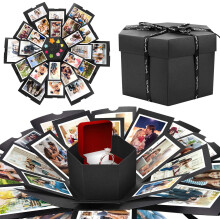 DIY Scrapbooking Set, Explosion Gift Box for Personalized Photo Memories, Ideal for Special Occasion Gift, Unique Design Album with Decorative Ribbon,