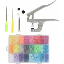 Professional Quality Snaps Plastic Buttons, Rainbow Colors for Cloth Baby Diapers and Embroidery Projects, Snap Plier Set Included for Hassle-Free Ins
