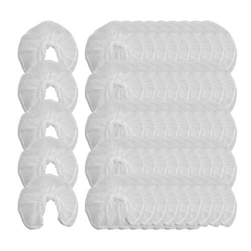 50x SPA Face Rest Covers White Disposable Headrest Covers for Massage