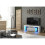 TV Unit 130cm Floe - White & Grey Gloss Doors and LED Lights 2